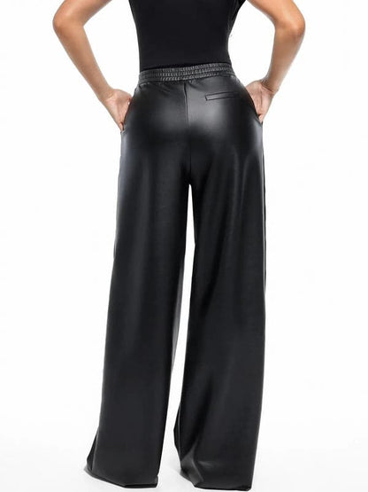 Velvet Wide-Leg Sculpting Trousers