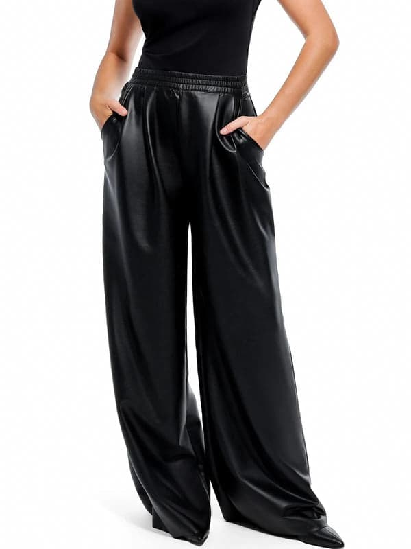 Velvet Wide-Leg Sculpting Trousers