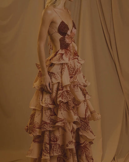 Sunset Butterfly Maxi Dress